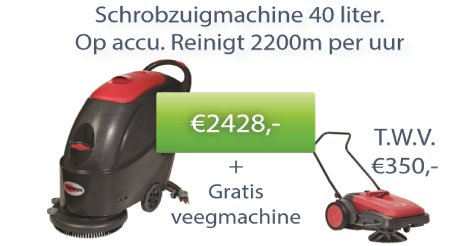 Nu een gratis veegmachine bij aankoop van deze schrobmachine