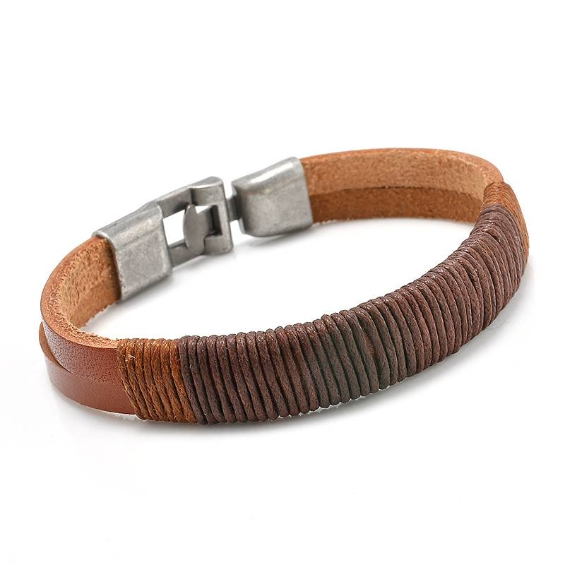 Lovelymusthaves Cool Leather Men Bracelet Brown Black With Metal Joboly Tough Real Leather Men S Bracelet With Metal Closure