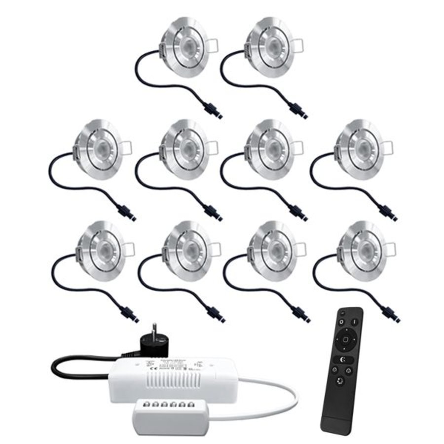 Lavanto Cree LED downlight set 10 x 3 Watt dimmable