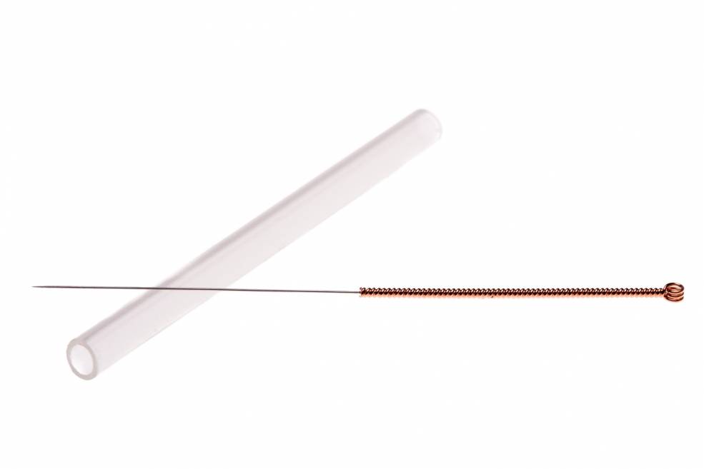 Altra Akupunktur-Nadeln mit Kupfer-Drahtgriff mit Schlaufe- Guidetube 0,20x25 mm