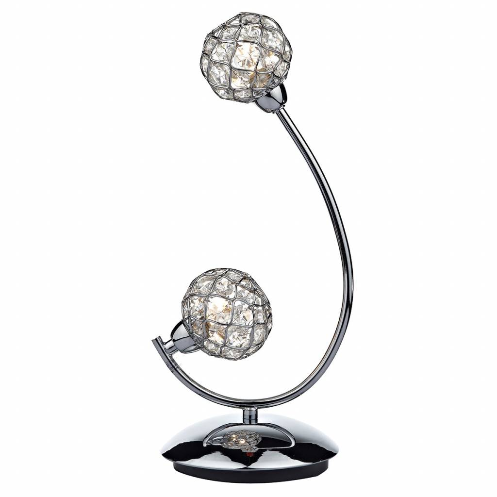Glass Beaded Ball Table Lamp Polished Chrome Lightbox Glass Beaded Ball Table Lamp Polished Chrome
