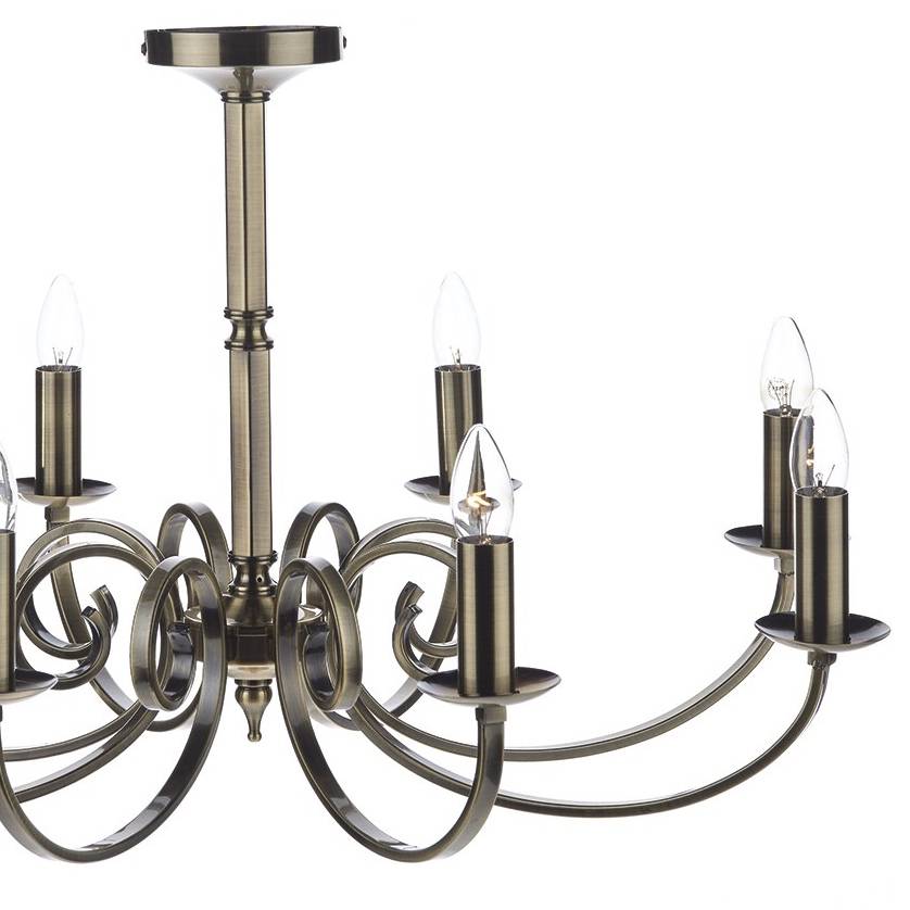 8 Light Candle Chandelier Antique Brass Lightbox 8 Light Candle Chandelier Antique Brass