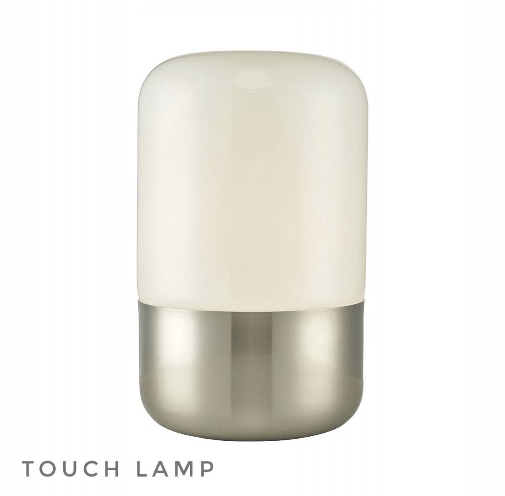Bean Satin Chrome Touch Table Lamp Opal Glass Lightbox Bean Satin Chrome Touch Table Lamp Opal Glass