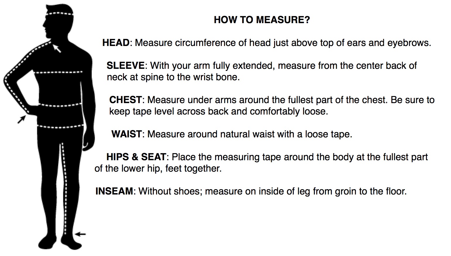 Motorcycle Pants Size Chart