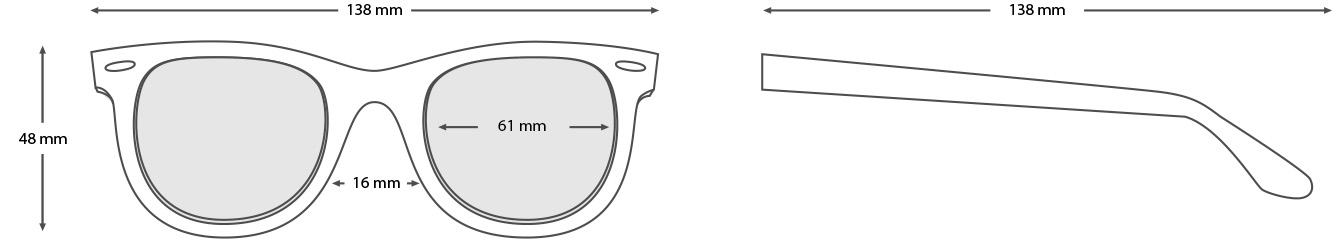 measurements wooden sunglasses helios