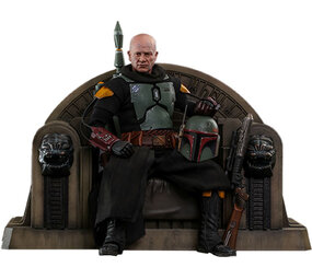 DISPLAY MODEL: Star Wars: The Mandalorian - Boba Fett Repaint Armor and Throne 1:6 Scale Figure Set