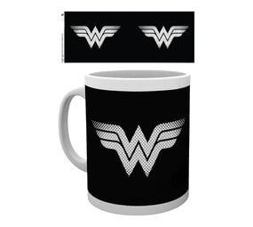 Hole In The Wall DC Comics: Wonder Woman Monotone Logo - Mug