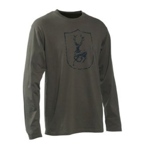 Deerhunter Deerhunter 8849 Logo T-shirt L/S - 378 Bark Green Deerhunter Deerhunter 8849 Logo T-shirt L/S - 378 Bark Green