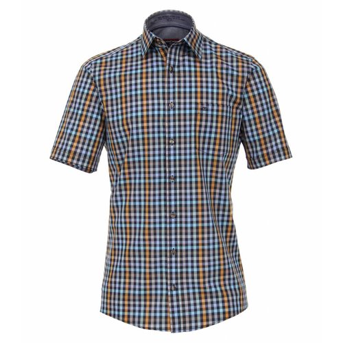 Casamoda Poplin overhemd halve mouw geruit Casamoda Poplin overhemd halve mouw geruit