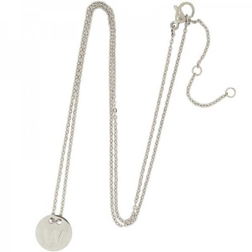 Necklace coin W -silver- Necklace coin W -silver-