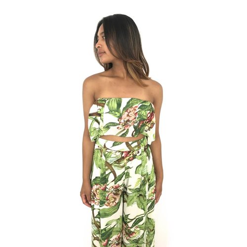 Vera & Lucy White top green leaves Vera & Lucy White top green leaves