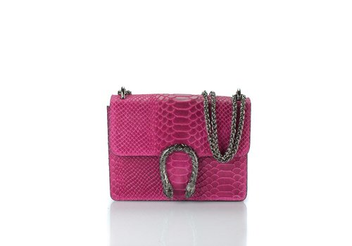 pink snake print purse