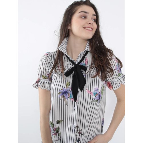 Ambika Blouse stripes flowers Ambika Blouse stripes flowers