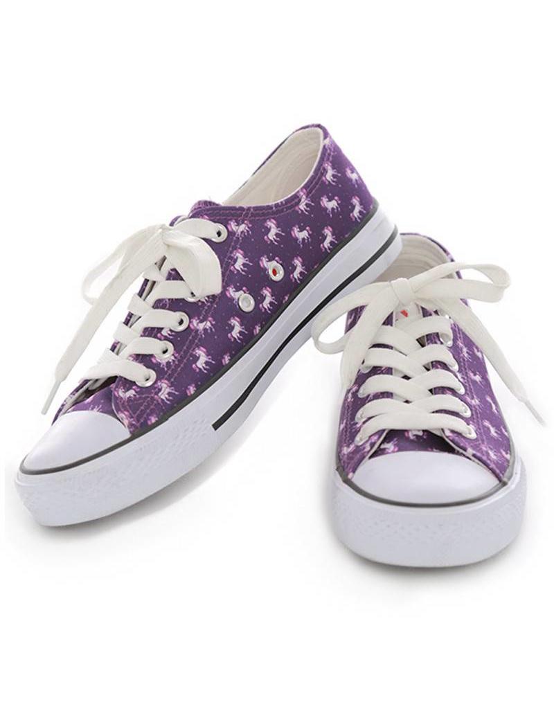 Purple Unicorn Print Sneakers - The Little Shop of Colours Purple Unicorn Print Sneakers - The Little Shop of Colours