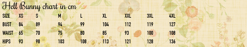 Hell Bunny Skirt Size Chart