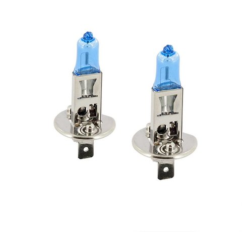 Autostyle SuperWhite Blauw H1 55W/12V/4200K Halogeen Lampen, set a 2 stuks (E13)