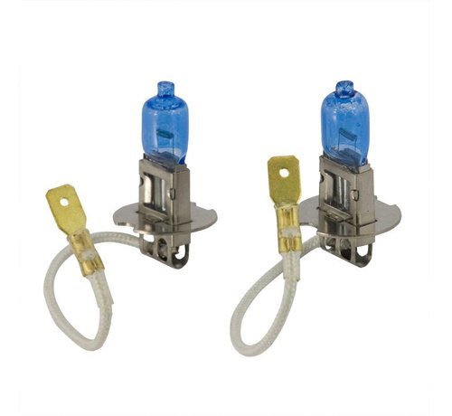 Autostyle SuperWhite Blauw H3 55W/12V/4200K Halogeen Lampen, set a 2 stuks (E13)