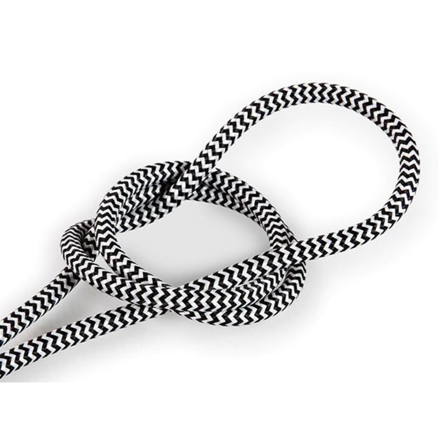 Fabric Cord White & Black - round, solid - KYNDA