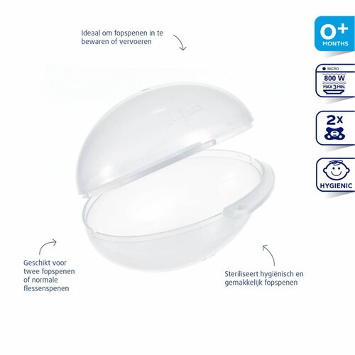 Difrax Difrax fopspeen steriliseer ei - Wit Difrax Difrax fopspeen steriliseer ei - Wit