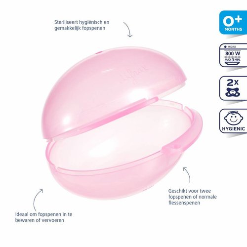 Difrax Difrax fopspeen steriliseer ei - Roos Difrax Difrax fopspeen steriliseer ei - Roos