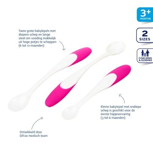 Difrax Roze lepels voor babyvoeding Difrax Difrax Roze lepels voor babyvoeding Difrax