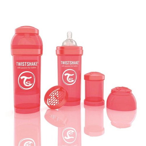 Twistshake TwistShake babyfles antikoliek 260 ml - perzik Twistshake TwistShake babyfles antikoliek 260 ml - perzik