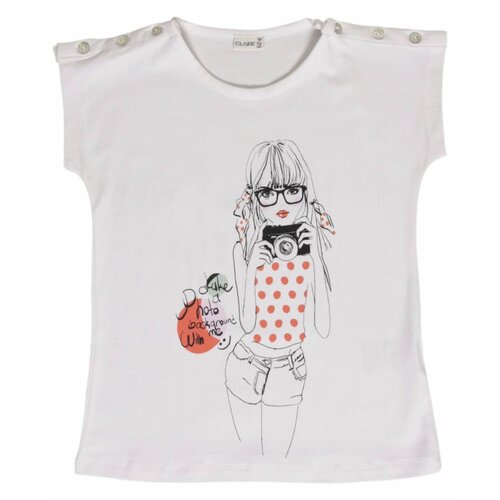 Hust & claire Hust & Claire witte meisjes tshirt take a photo Hust & claire Hust & Claire witte meisjes tshirt take a photo