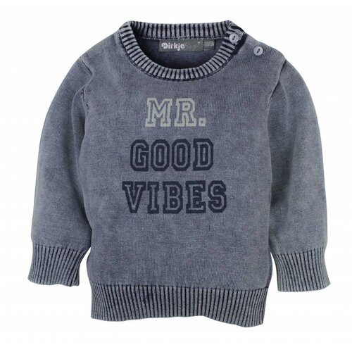 Dirkje kinderkleding Dirkje Babywear blauwe jongens sweater mr. good vibes Dirkje kinderkleding Dirkje Babywear blauwe jongens sweater mr. good vibes