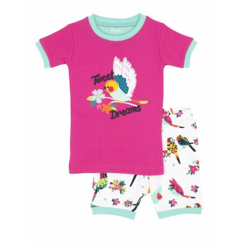 Hatley Hatley 2delige meisjes zomer pyjama Tropical Birds Hatley Hatley 2delige meisjes zomer pyjama Tropical Birds