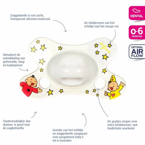 Difrax Difrax fopspeen Dental Bumba 0-6 maand Difrax Difrax fopspeen Dental Bumba 0-6 maand