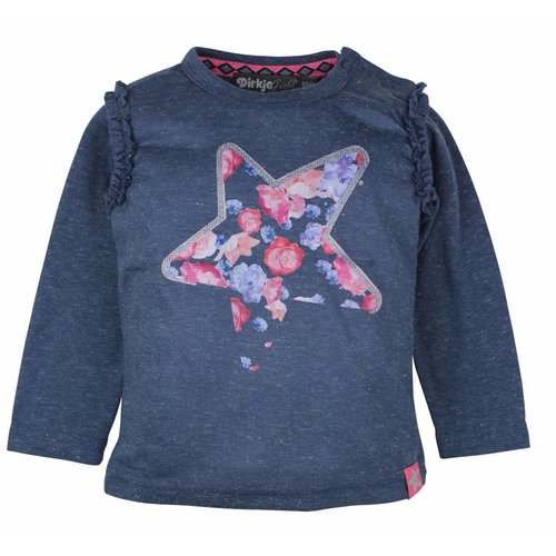 Dirkje kinderkleding Dirkje blauwe meisjes t-shirt photoprint Dirkje kinderkleding Dirkje blauwe meisjes t-shirt photoprint