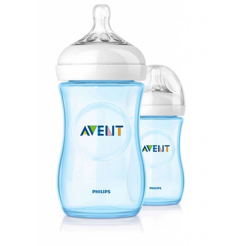 Avent Avent natural blauwe babyfles 260ml Avent Avent natural blauwe babyfles 260ml