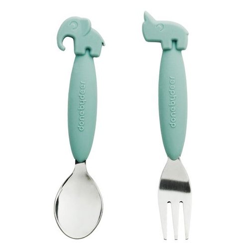 Done by deer YummyPlus Easy Grip Cutlery Set, blue Done by deer YummyPlus Easy Grip Cutlery Set, blue
