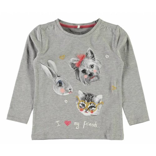 Name-it Name-it grijze meisjes t-shirt Dabina Name-it Name-it grijze meisjes t-shirt Dabina