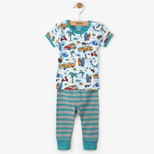 Hatley Hatley 2-delige pyjama surf island mini Hatley Hatley 2-delige pyjama surf island mini