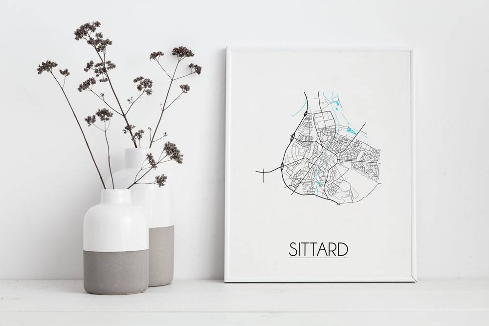 karte-sittard-stadtplan-poster-weiß - karte-sittard-stadtplan-poster-weiß -