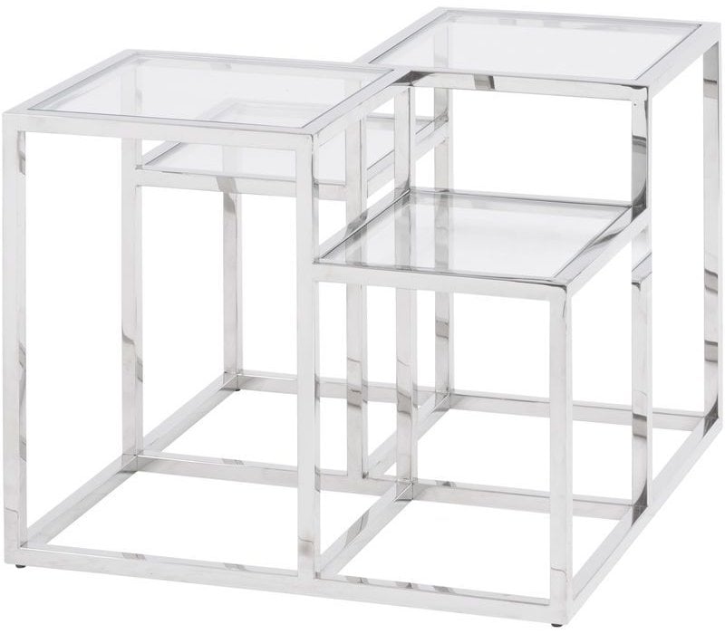 Gatsby Square Stainless Steel Side Table The Pavilion Gatsby Square Stainless Steel Side Table