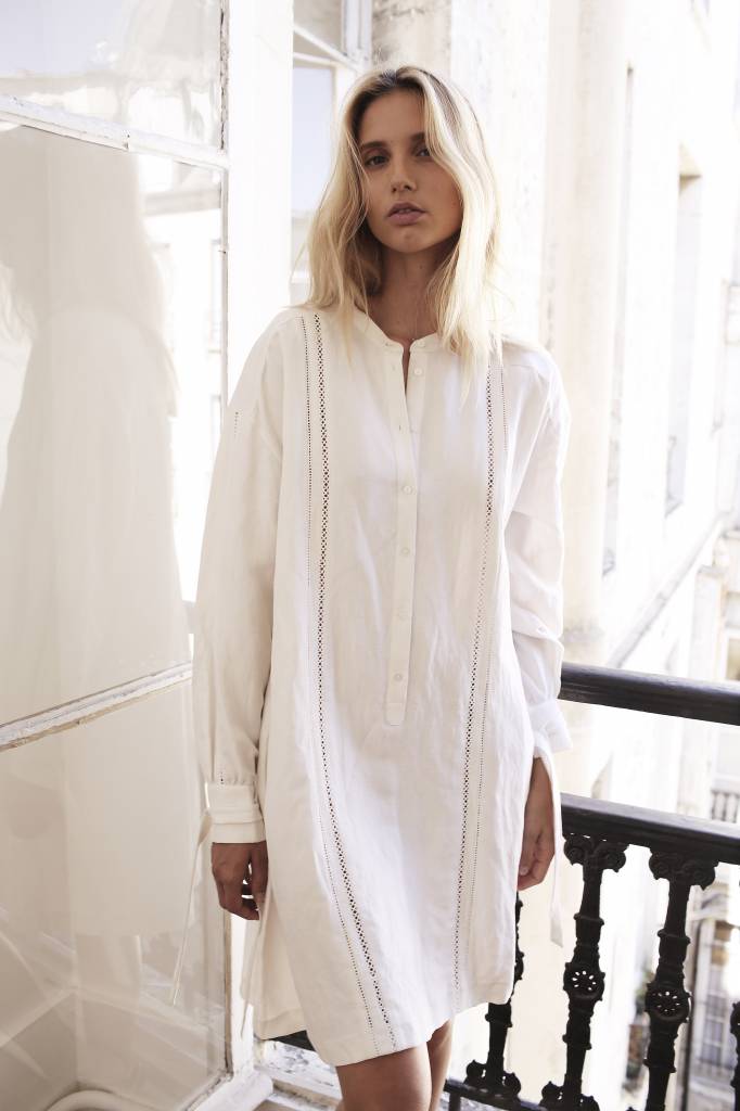 La Collection Julietta linen-silk dress white