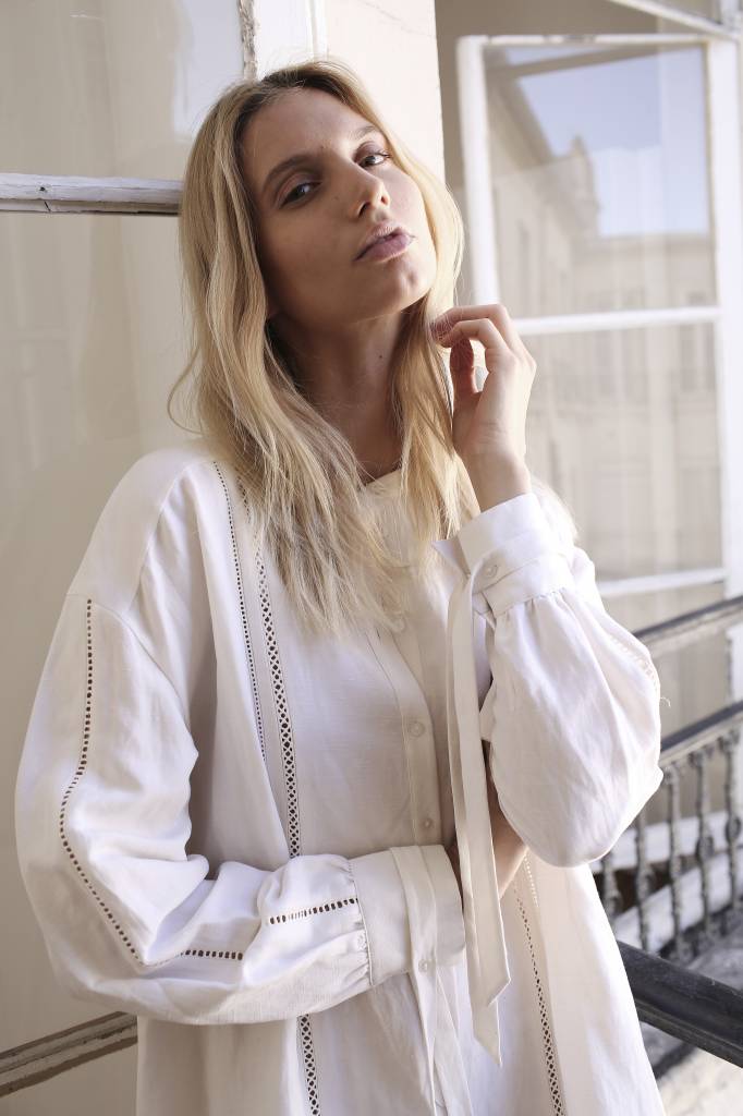 La Collection Julietta linen-silk dress white