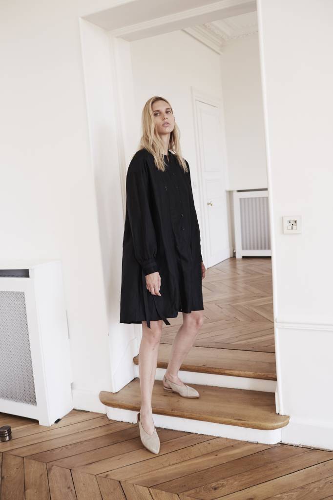 La Collection Julietta linen-silk dress black