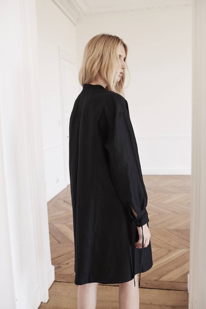 La Collection Julietta linen-silk dress black