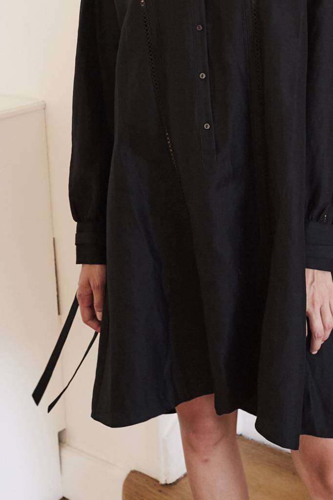 La Collection Julietta linen-silk dress black