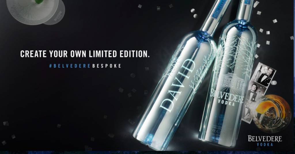 Bestel een gepersonaliseerde Belvedère Vodka fles!