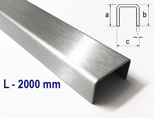  U  profile  made of stainless steel 2 fold edged surface 