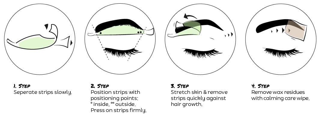 Brow Wax Strips especially for men instruction