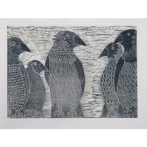 Anita J Burrows A Parliament of Crows - Woodcut Anita J Burrows A Parliament of Crows - Woodcut