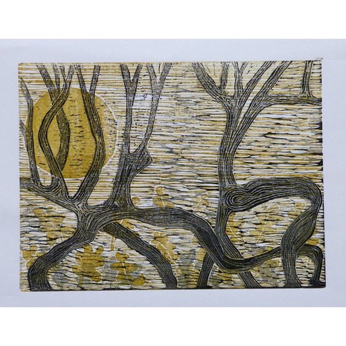Anita J Burrows Duell Hawthorn - Holzschnitt Anita J Burrows Duell Hawthorn - Holzschnitt