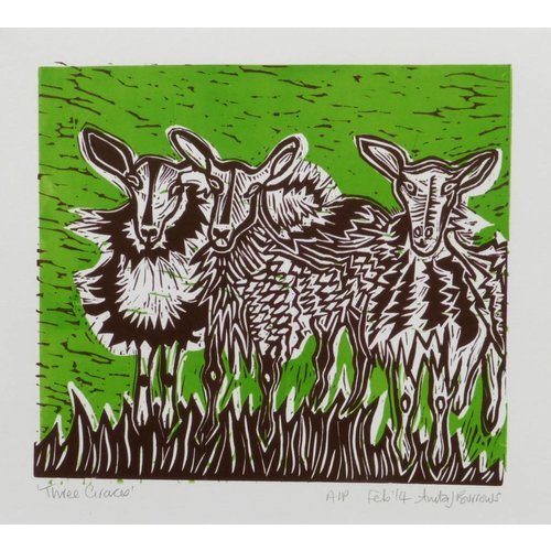 Anita J Burrows Three Graces - Linoblock Anita J Burrows Three Graces - Linoblock