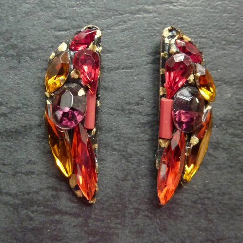 Annie Sherburne Vintage orange Stud crystal earrings Annie Sherburne Vintage orange Stud crystal earrings