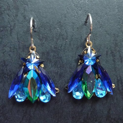 Annie Sherburne Vintage Harebell blue drop crystal earrings Annie Sherburne Vintage Harebell blue drop crystal earrings